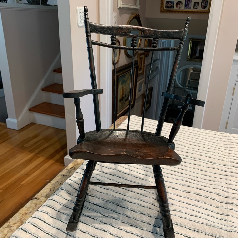 Vintage Wood Doll Rocking Chair